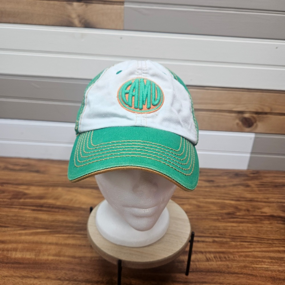 NCAA Florida A&M University FAMU Rattlers Hat Green White Adjustable Cap